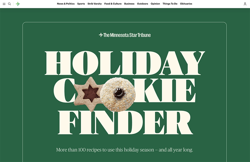 Holiday cookie finder