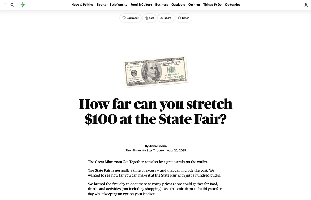 How far can you stretch $100 at the state fair?